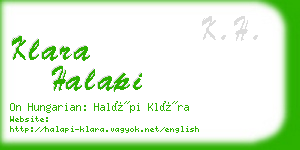 klara halapi business card